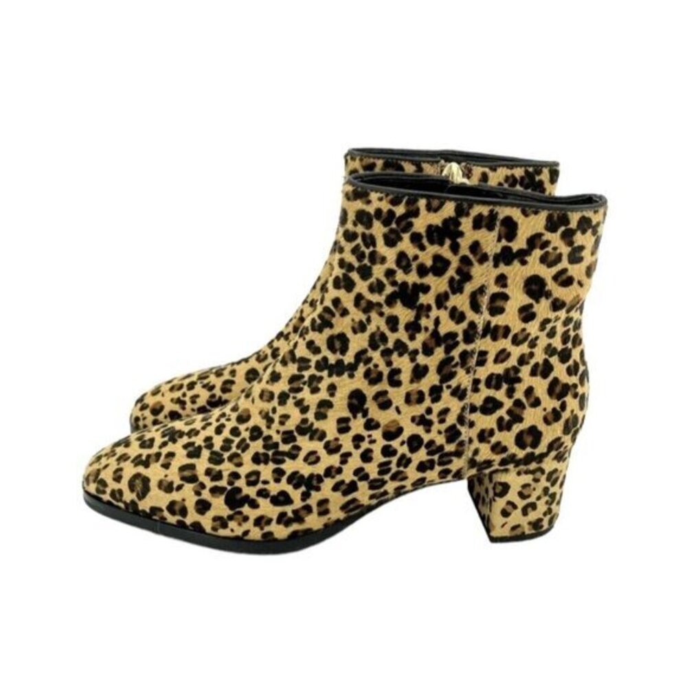 Via Spiga Cheetah Print Ankle Booties Calf Hair Animal Print Sz 7 New